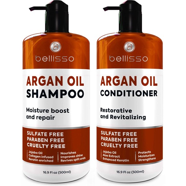Moroccan Argan Oil Shampoo and Conditioner Set - Sulfate Free