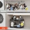 ukeetap 2 Pack Multi-Purpose Pull-Out Storage Organizers, Under Sink 12.8