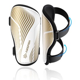 Shin Pads Boys CE Certified Airsfish Kids Football Shin Guards Breathable Non Slip Extended Adjustable Straps Lightweight Soccer Shin Pads for Boys Girls Teens Leg Calf Protective Gear