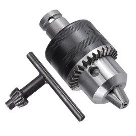 1/2-20UNF Mount 1.5-13mm Capacity Key Drill Chuck for Air Impact Wrench Converter Conversion Tool with Chuck Key and 1/2 inch Socket Square Female Adapter