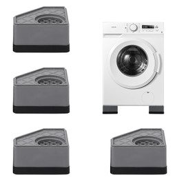 Pack of 4 Washing Machine Foot Pads, Universal Pads, Anti Vibration Washing Machine Feet, Noise Vibration Damper, Washing Machine, Non-Slip Stop, Non-Slip Rubber Foot Pads