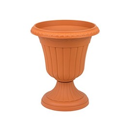 Classic plastic terracotta colour Milano flowerpot vase 30 cm of height