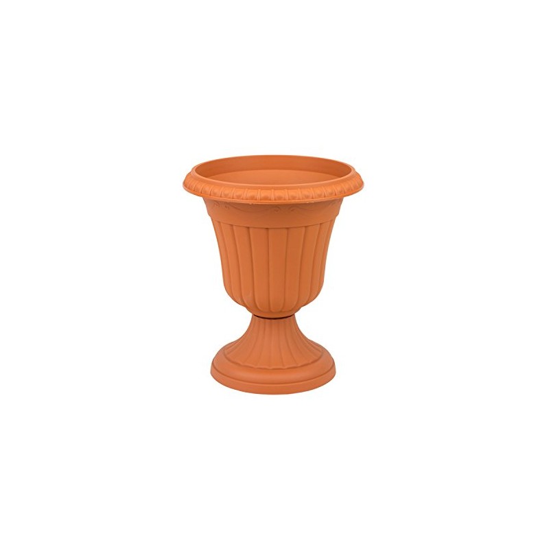 Classic plastic terracotta colour Milano flowerpot vase 30 cm of