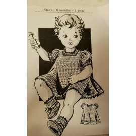 CAROL CURTIS 609 Vintage Carol Curtis BABY DRESS & BOOTIES Pattern to Crochet (Reproduction)