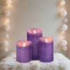 7LinRay Purple Flameless Candles with Remote, Real Wax Battery Operated