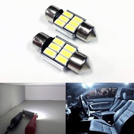 SOCAL-LED LIGHTING 3022 31mm Festoon LED Bulbs Canbus 6W High Power Bright SMD 5730 Interior Dome Light, Map Light, White, Pack of 2