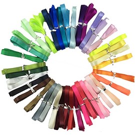 Solid Color Satin Ribbon 40 Colors 1/2" X 2 Yard Each Total 80 Yds Per Package …