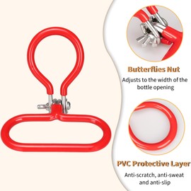 Dexspoeny 2Pcs Carboy Handle, Portable Glass Carboy Handle, Adjustable Heavy Duty Carboy Holder for Smooth Neck 3 Gallon 5 Gallon 6 Gallon 6.5 Gallon, Home Brewing Essential Wine Fermenter Handle