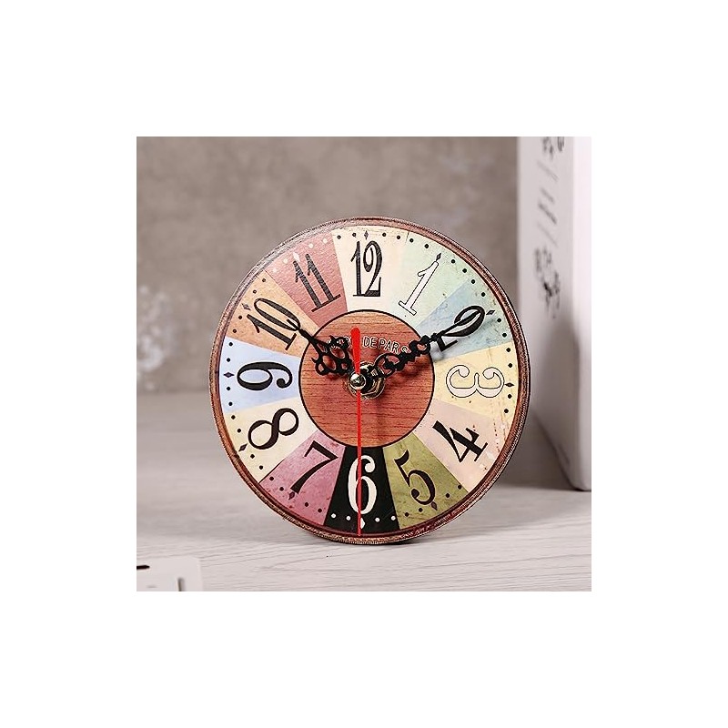 Akozon 5 1 4 Inch Clocks, Style Round Antique MDF