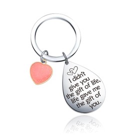 UIEOA Adoption Day Gifts For Bonus Dad Keychain Mothers Day Jewelry For Stepmother Gifts From Stepdaughter Keychain Stepson Gifts Daughter In Law Wedding Keychain Bonus Daughter Jewelry