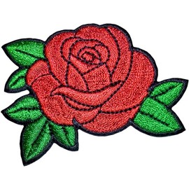 Papapatch Red Rose Tattoo Love Cute 70s Retro Biker Costume DIY Applique Embroidered Sew Iron on Patch (IRON-RED-ROSE-02)