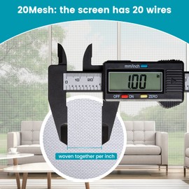 304 Stainless Steel Mesh Window Screen Roll 36" x 200" with Stab Resistant Gloves, Pet Proof Window Screen Replacement, Durable Wire Mesh Screen for Home and Office (36" x 200")