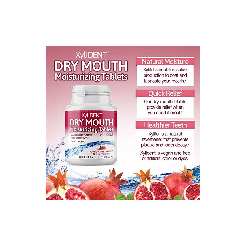Xylident Xylitol Tabletas Alivio Boca Seca Estimula Saliva Refresca Aliento