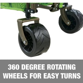 BLISS XL Folding Beach Cart – Collapsible Wagon w/ Wide Durable Wheels, Tropical