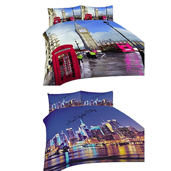 NIGHTZONE 3D Duvet Cover Set London Westminster with One Pillow