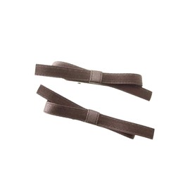 Vingtaine H7842-BR Hair Clips, Set of 2, Satin, Beak Clip, Ribbon, Mini, Hair Accessory, Elegant, Adult Casual, Simple Gift, Present