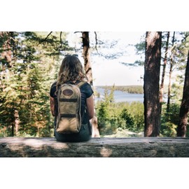 Frost River High Falls Short-Day Pack - Waxed Canvas Hiking Backpack, Durable Day Bag with Twin Zipper Pulls, 10 Liter, Heritage Black