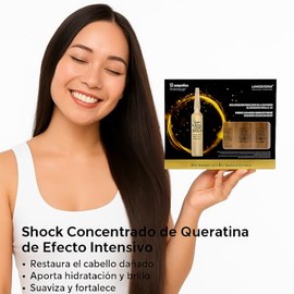Lanosterin 12 Ampolletas Keratin Shock Ampolletas con Queratina y Colágeno – Tratamiento Capilar Profesional Reparador e Hidratante Antifrizz para Cab