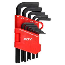 Foy JLL13P Juego de llaves hexagonales tipo "L", en pulgadas, 13 piezas en rack