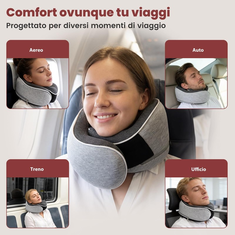 COSYLAND Cuscino da Viaggio in Memory Foam - Cuscino Aereo