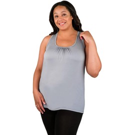 bamboobies Women's Standard Nursing Easy Access Tank Top, Maternity Clothing for Breastfeeding, Grey, Medium