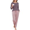 Wikoan Women Pyjamas Set Cotton Soft Pj's Sets Long Sleeve