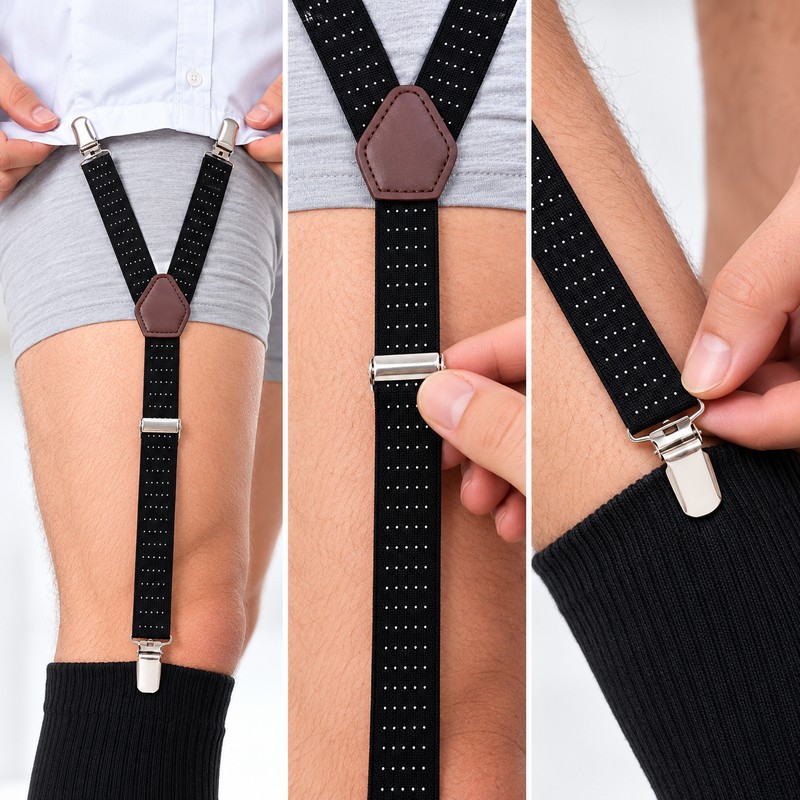 Adjustable Y-Style Shirt Stays for Men – Elastic Shirt Holders