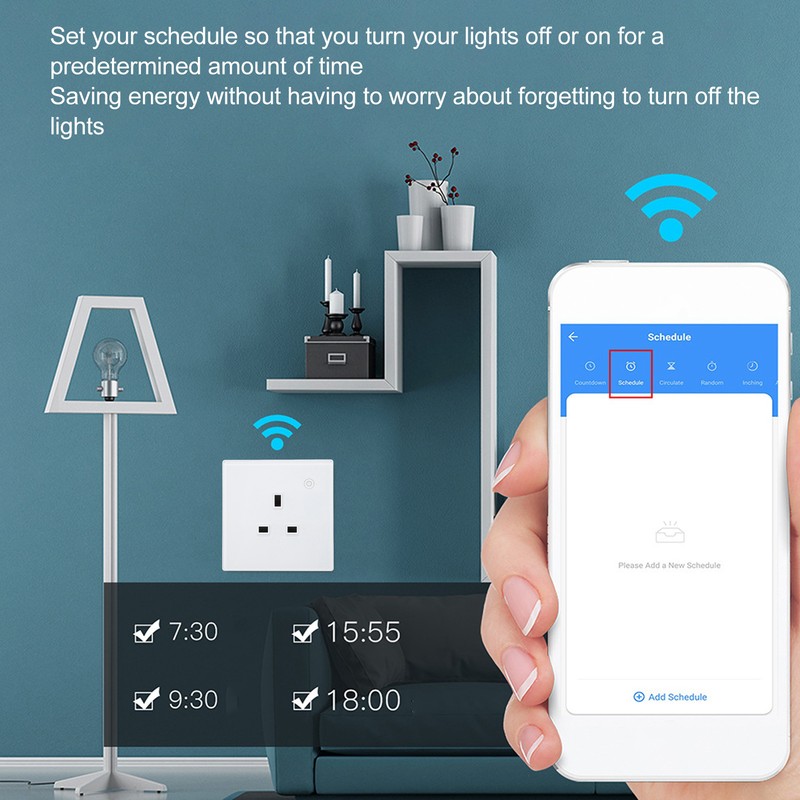 Smart Socket Wall Mounted ABS Timing Panel Wireless Remote Controllable