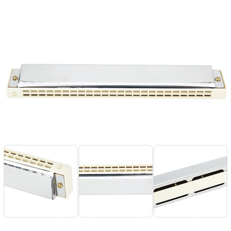 Professional Mouthorgan Harmonica Diatonic Harp C Key Stainless Steel Cover