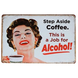 UOOPAI Step Aside Coffee, Vintage Retro Metal Tin Sign Cafe Wall Decor