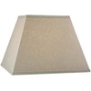 Beige Linen Square Mission Style Nickel Clip On Chandelier Lampshade