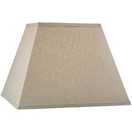 Beige Linen Square Mission Style Nickel Clip On Chandelier Lampshade (Beige Linen)