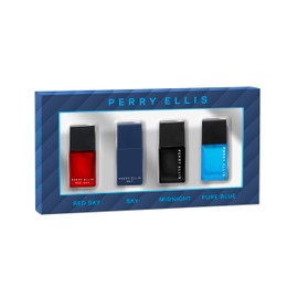 Perry Ellis Men's Mini Coffret Gift Set - Red Sky, Sky, Midnight, Pure Blue - 4-pack of .25 fl oz EDT mini travel sprays