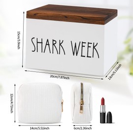 BORAENDEY BORAENDEY Tampon Holder for Bathroom,Feminine Products Organizer,Shark Week Tampon Storage,Tampon Dispenser,Farmhouse Bathroom Storage Container,Bathroom Accessories Box for Girl Stuff