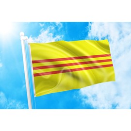 DMSE South Vietnam Vietnamese Lá cờ Tự do và Di sản Flag 3X5 Ft Foot 100% Polyester 100D Flag UV Resistant (3' X 5' Ft Foot)