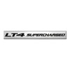 LT4 Supercharged Black on Silver Highly Polished Real Aluminum Emblem