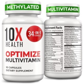 2 PACK 10X Health Optimize Methylated Multivitamin 90 Capsules for Men & Women