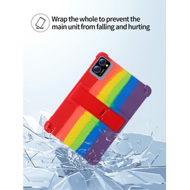 for ‎LECTRUS ‎T30W Android 15 Gaming Tablet,10.1" 2.5K Ultra Clear Display Tablet Model Case,Soft Silicone Adjustable Stand Cover Lightweight Kids Friendly,Rainbow.