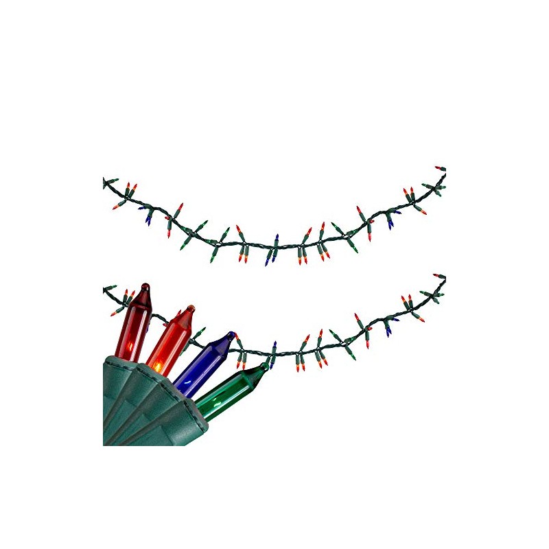 Mini Christmas Light Garland Set - Multi-Color - 18' Green