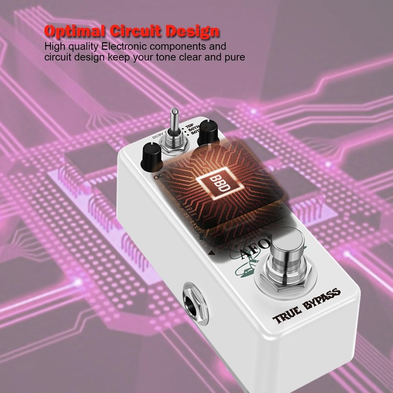 Polyphonic Octave Guitar Pedal, Digital Octave Mini Pedal,3 Modes Octave