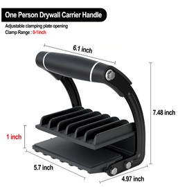 LABOFiC 2 Pcs Panel and Plywood Carrier, Plywood Lifting Tool, Drywall Carrying Tool, Drywall Carriers Handle, Single Hand Clamp Lift Tool, Great for Plywood, Glass Board, Plasterboard, Padded
