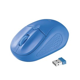 Trust Primo Kabellose Optische Maus, Funkmaus für Laptop mit Speicherbarem USB-Empfänger, 1000-1600 DPI, für Links- und Rechtshänder, 6 m Funkbereich, Kabellose Maus für PC, Laptop, Mac - Blau