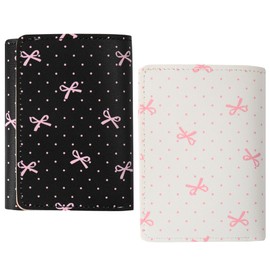 JAHEMU Bow Purse for Women, Pink Bow Tie Purse, PU Leather Wallet, Purses with Card Holder, for Women and Girls, Pack of 2