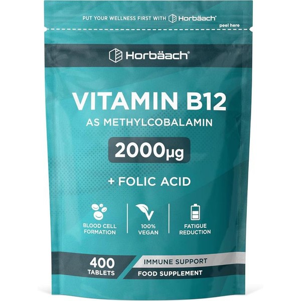 Vitamin B12 2000mcg Tablets with Folic Acid | 400 Count