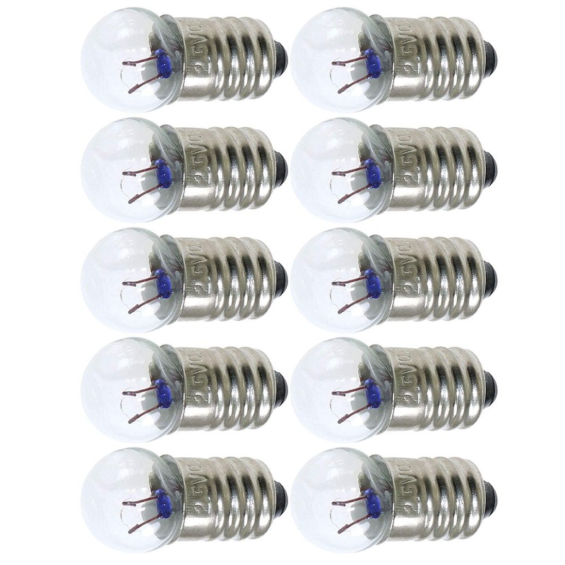 MEETOOT 10pcs E10 Mini Light Bulbs 2.5V 0.3A Physical Electrical