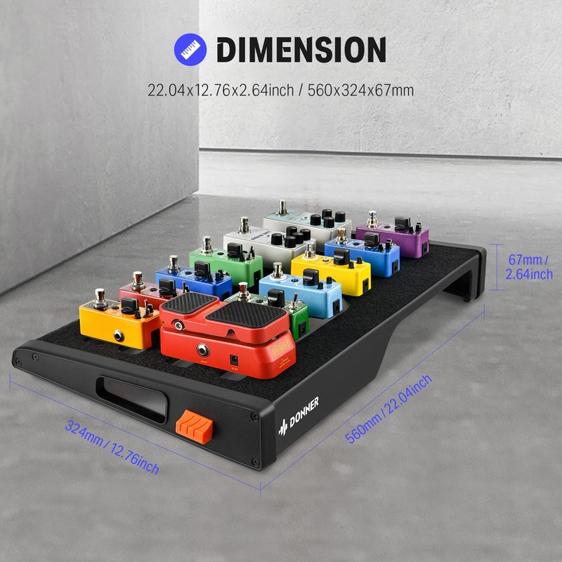 Donner Guitar Effects Pedal Board, DB-S300 Extra Large Power Supply