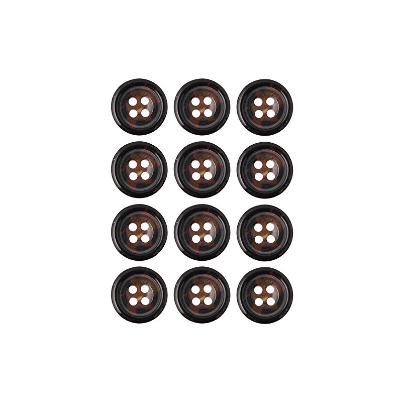 Mibo - 12 botones de cuerno de imitación de poliéster,