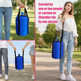 Storbuffs 5 Gallon Water Bottle Glass Corboy Carrier Bag with Handle,1 Shoudle Straps,Jug Carrier Easy Carrying,Single Handheld or 1 shoulder,Dual-Person Lift,Dust Cover Fits Standard 5 Gal Jugs,Blue