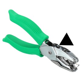 PATIKIL 6mm Single Hole Punch Hand Held Punch with Soft Grip Triangle Metal Paper Puncher for DIY Craft Scraps Book Certificates Green