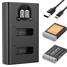 K&F Concept 2 Pack NB-13L Battery and Dual Slot Charger Set for Canon EOS G7 X Mark II, G7 X, G1 X Mark III, G5 X, G5X Mark II, G9 X, G9 X Mark II, SX620 HS, SX720 HS, SX730 HS, SX740 HS
